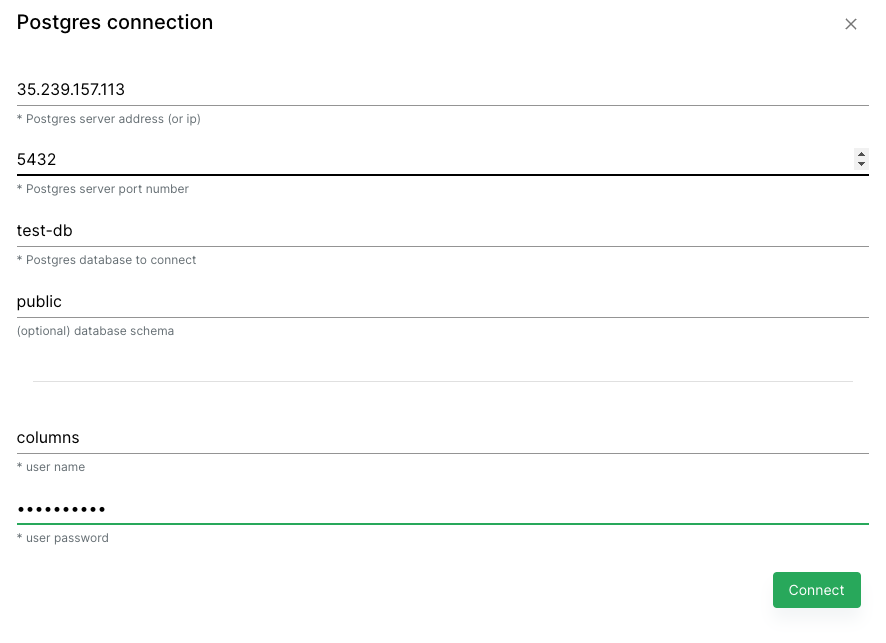 Connect Postgres SQL
